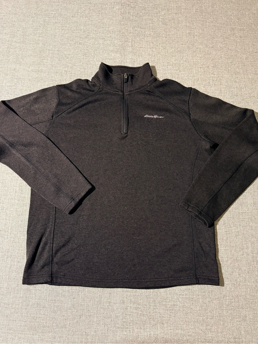 Eddie Bauer Men's Radiator 1/4 Zip Sweater Fleece Pullover Jacket Charcoal Black